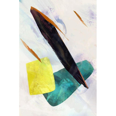 Colour Pathway II Black Modern Wood Framed Art Print with Double Matting by Roko, Ken