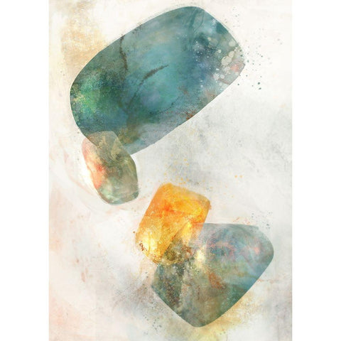 Blue Ink Rose II White Modern Wood Framed Art Print by Roko, Ken
