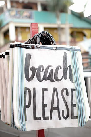 Beach Please Black Ornate Wood Framed Art Print with Double Matting by Millet, Karyn