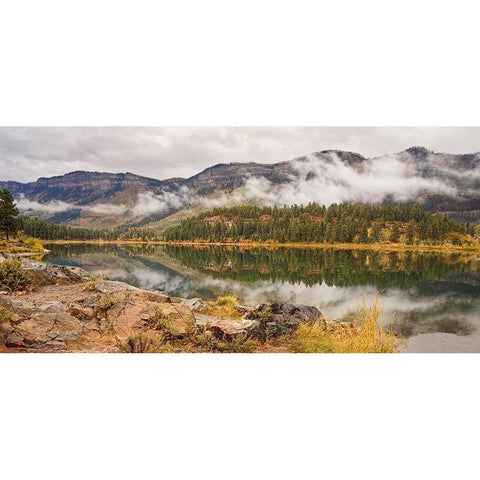 Mountain Mist II   White Modern Wood Framed Art Print by Robertson, Leda