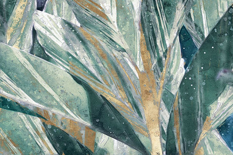 Abstraction of Leaves I Black Modern Wood Framed Art Print by Robertson, Leda