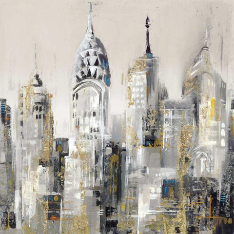 New York II Black Modern Wood Framed Art Print with Double Matting by Mravyan, Valeria
