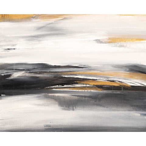 Gold Rush I Black Modern Wood Framed Art Print with Double Matting by Mravyan, Valeria