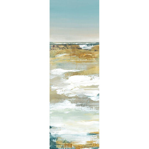 Blue Horizon II Black Modern Wood Framed Art Print by Lera