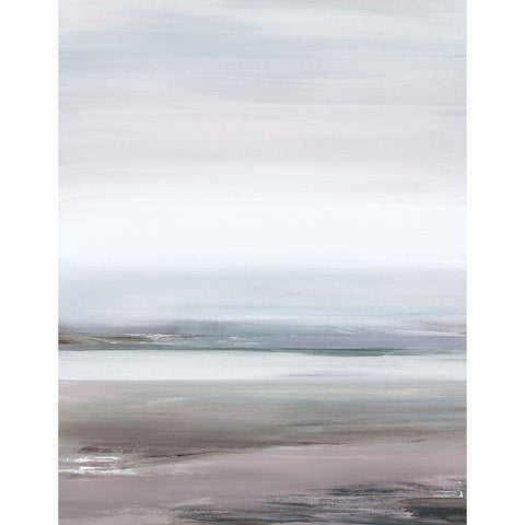 Neutral Seascape I Black Modern Wood Framed Art Print with Double Matting by Lera