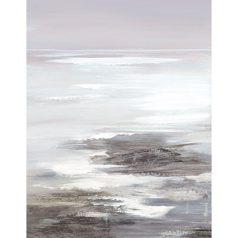 Neutral Seascape II Black Modern Wood Framed Art Print with Double Matting by Lera