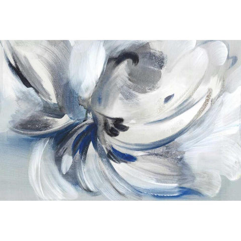 Blue Flower I Black Modern Wood Framed Art Print with Double Matting by Mravyan, Valeria