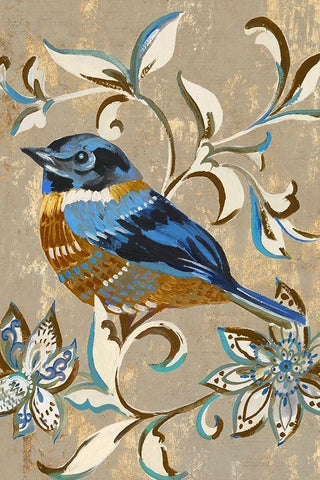 Tweet II Black Ornate Wood Framed Art Print with Double Matting by Mravyan, Valerie
