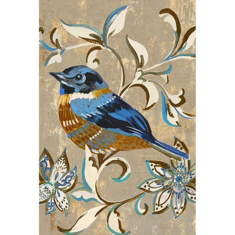 Tweet II Gold Ornate Wood Framed Art Print with Double Matting by Mravyan, Valerie