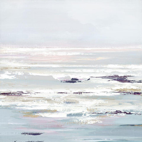 Purple Tides I White Modern Wood Framed Art Print by Mravyan, Valeria