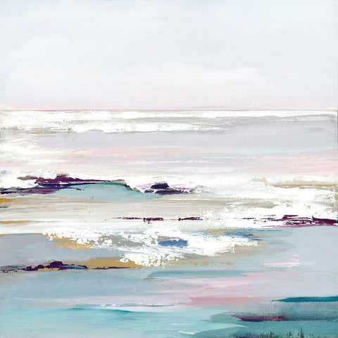 Purple Tides II Black Modern Wood Framed Art Print by Mravyan, Valeria