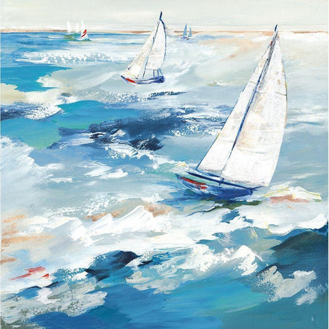 Smooth Sailing Gold Ornate Wood Framed Art Print with Double Matting by Lera