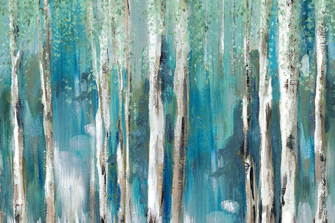 Cerulean Forest I Black Ornate Wood Framed Art Print with Double Matting by Mravyan, Lera