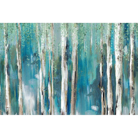 Cerulean Forest I Black Modern Wood Framed Art Print by Mravyan, Lera