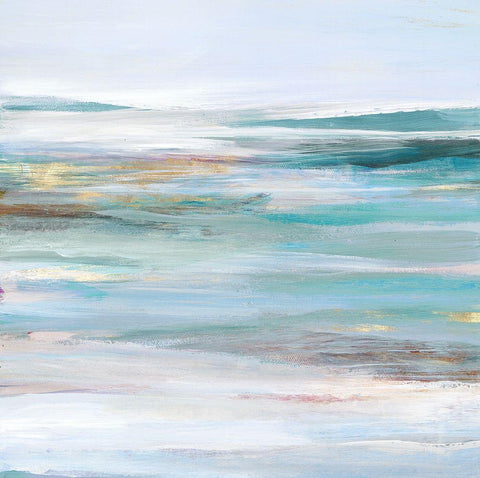 Tidal Flow II White Modern Wood Framed Art Print with Double Matting by Lera