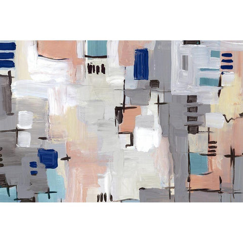 Intertwining Grid I  Black Modern Wood Framed Art Print with Double Matting by Lera