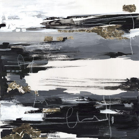 Calm Noise  Black Modern Wood Framed Art Print by Lera