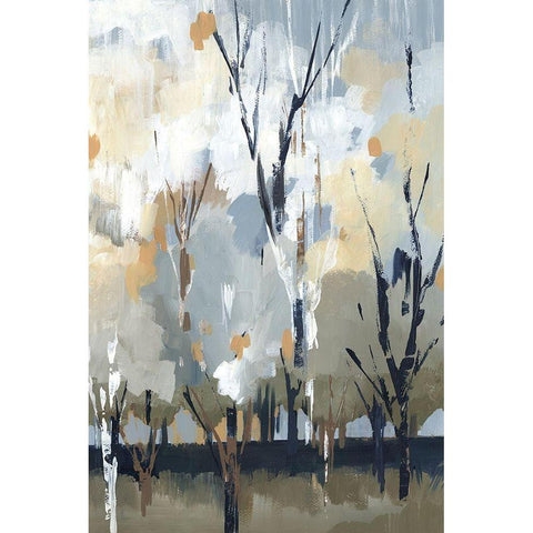 Silversong Birch I  Black Modern Wood Framed Art Print by Lera