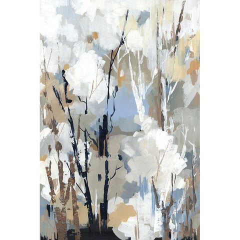 Silversong Birch II Gold Ornate Wood Framed Art Print with Double Matting by Lera