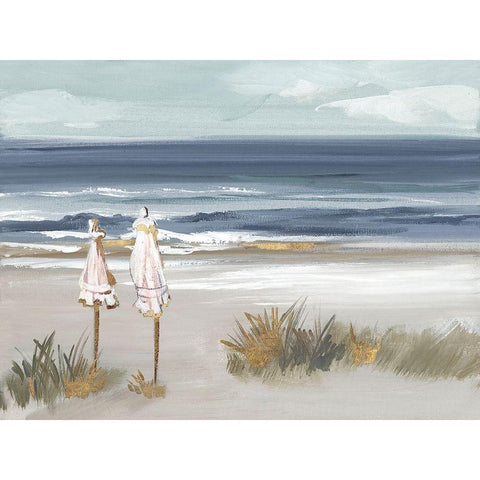 Summer Vacation I Black Modern Wood Framed Art Print by Lera