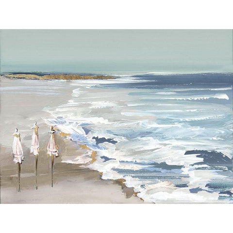 Summer Vacation II Black Modern Wood Framed Art Print by Lera