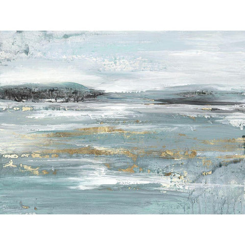 Gentle Blue  White Modern Wood Framed Art Print by Lera