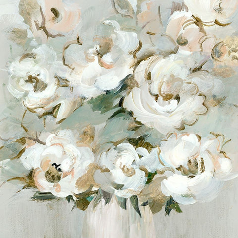 Timeless Bouquet I White Modern Wood Framed Art Print with Double Matting by Lera