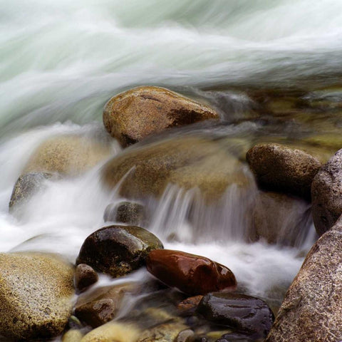 Waterfall White Modern Wood Framed Art Print by Levit, Keith