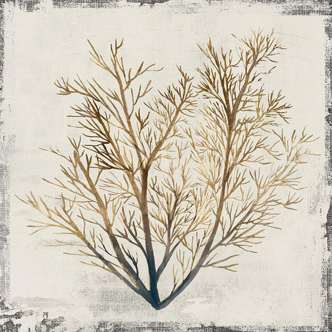 Yellow Coral II White Modern Wood Framed Art Print with Double Matting by Lily K