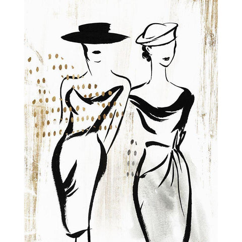 Fashion Figures I  Black Modern Wood Framed Art Print by Lily K