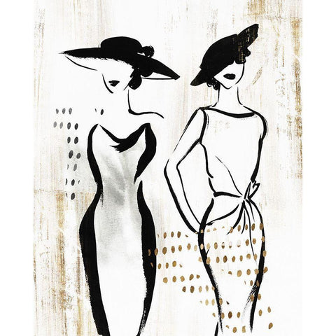 Fashion Figures II  White Modern Wood Framed Art Print by Lily K