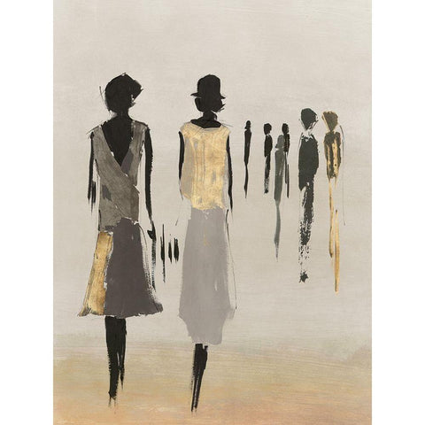 Fashionable Ladies I  Black Modern Wood Framed Art Print by Lily K