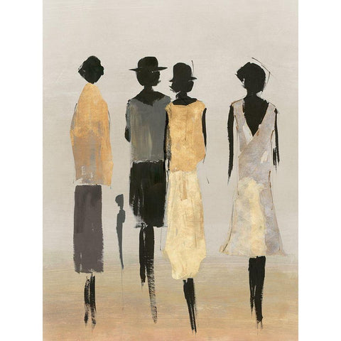 Fashionable Ladies II  White Modern Wood Framed Art Print by Lily K