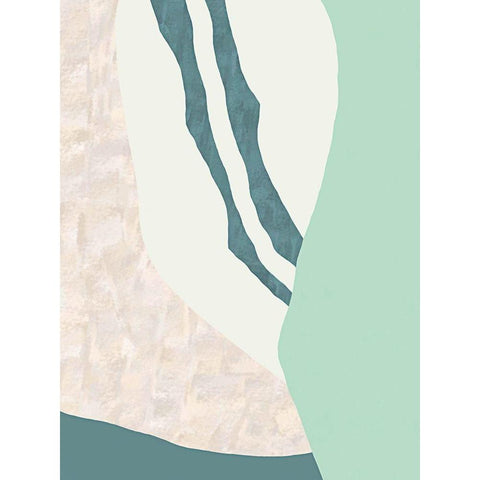 Amble White Modern Wood Framed Art Print by Modi, Sakshi