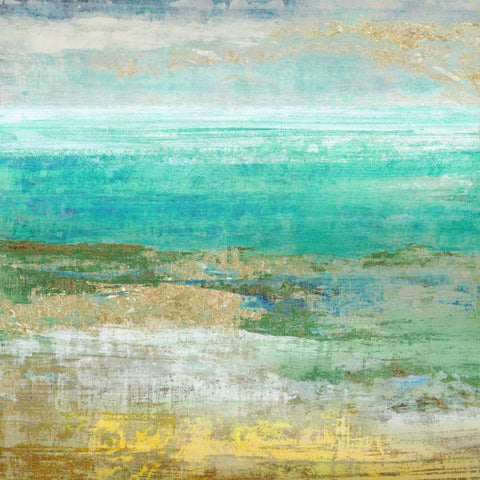 Ocean Light II Gold Ornate Wood Framed Art Print with Double Matting by Woods, Maya