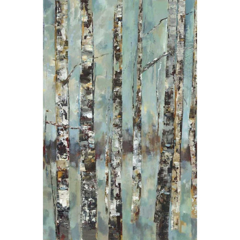 Winter Birch III Black Modern Wood Framed Art Print with Double Matting by Woods, Maya