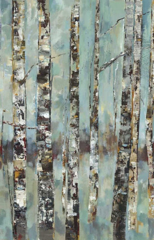 Winter Birch III Black Ornate Wood Framed Art Print with Double Matting by Woods, Maya