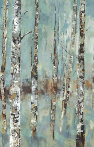 Winter Birch IV Black Ornate Wood Framed Art Print with Double Matting by Woods, Maya