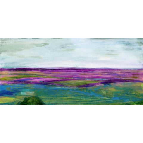 Pastoral  Black Modern Wood Framed Art Print with Double Matting by Woods, Maya