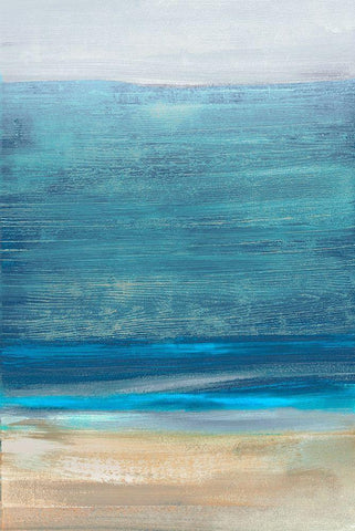 Oceanview  White Modern Wood Framed Art Print with Double Matting by Woods, Maya
