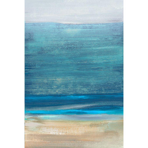 Oceanview  Black Modern Wood Framed Art Print with Double Matting by Woods, Maya