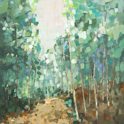 Backwoods I White Modern Wood Framed Art Print with Double Matting by Woods, Maya