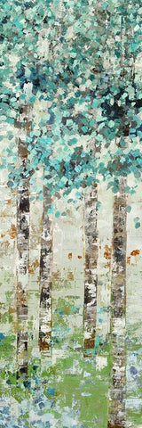 Foliage II White Modern Wood Framed Art Print with Double Matting by Woods, Maya