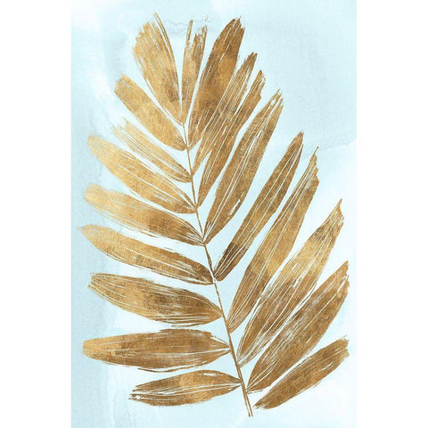 Golden Fern II Black Modern Wood Framed Art Print by Woods, Maya