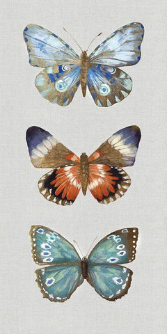 Catching Butterflies I  Black Ornate Wood Framed Art Print with Double Matting by Woods, Maya