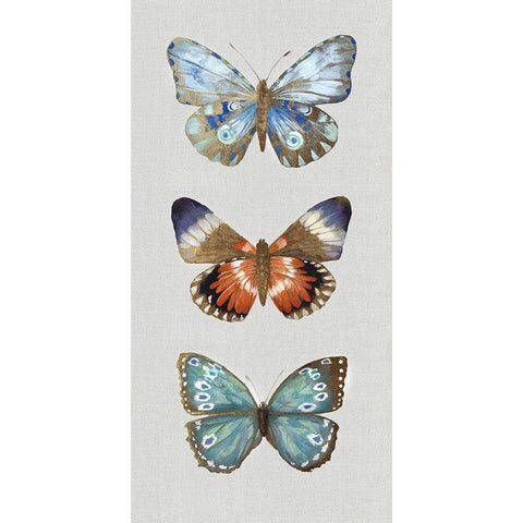 Catching Butterflies I  White Modern Wood Framed Art Print by Woods, Maya