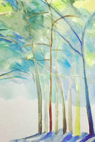 Majestic Woodland I  White Modern Wood Framed Art Print with Double Matting by Woods, Maya