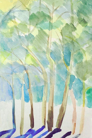 Majestic Woodland II White Modern Wood Framed Art Print with Double Matting by Woods, Maya