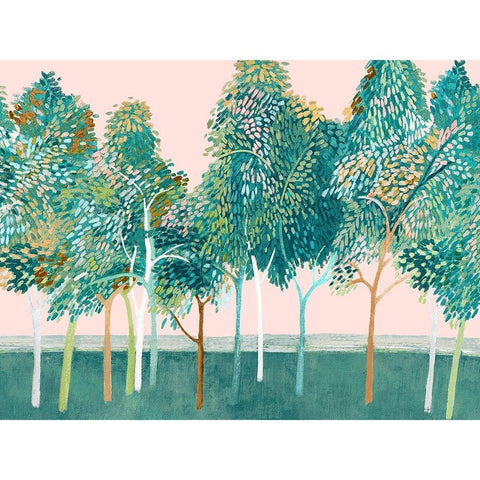 Shawree Forest I Black Modern Wood Framed Art Print by Woods, Maya