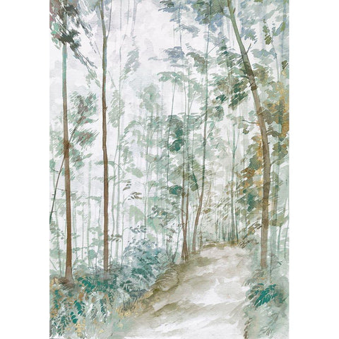 Silver Tree Forest  White Modern Wood Framed Art Print by Woods, Maya